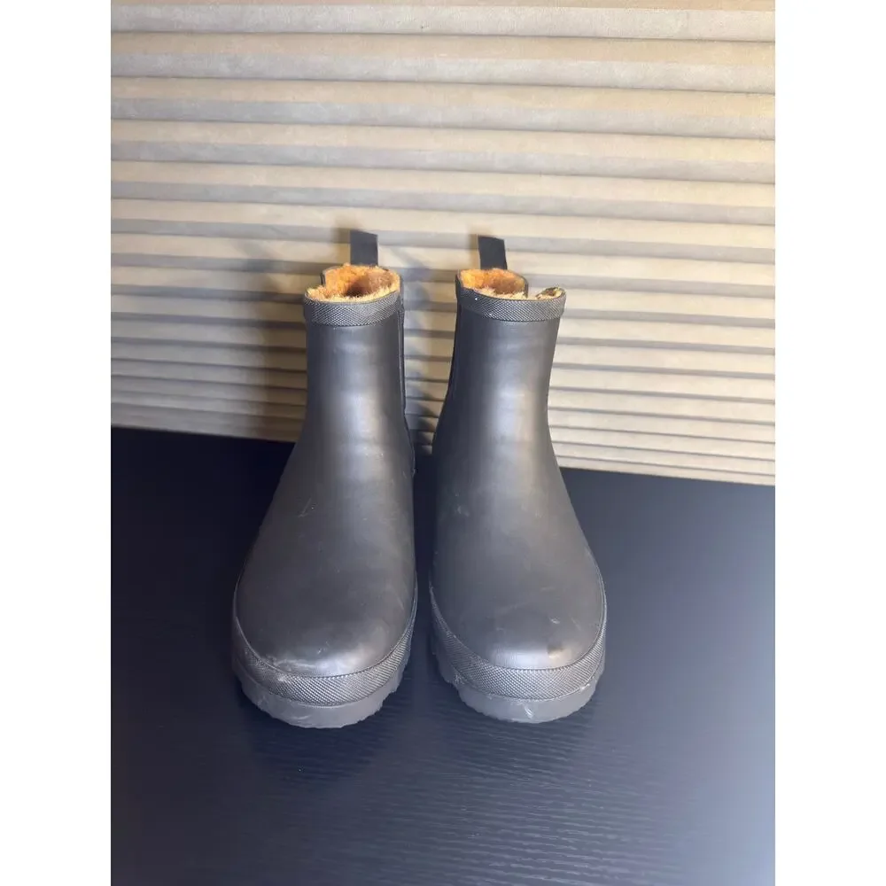 Chooka Black Chelsea Rain Boots Plush Lined Waterproof Women’s Size 8